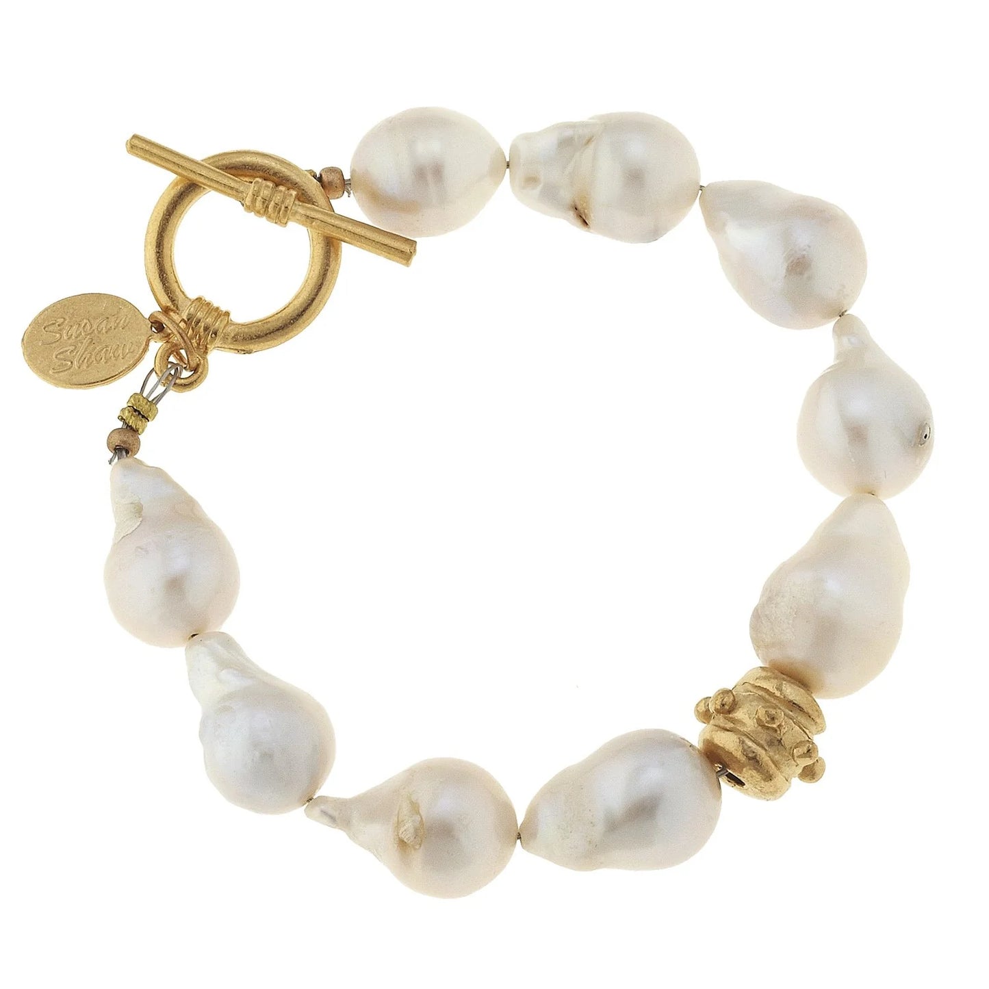 Susan Shaw Double Link Baroque Pearl Bracelet