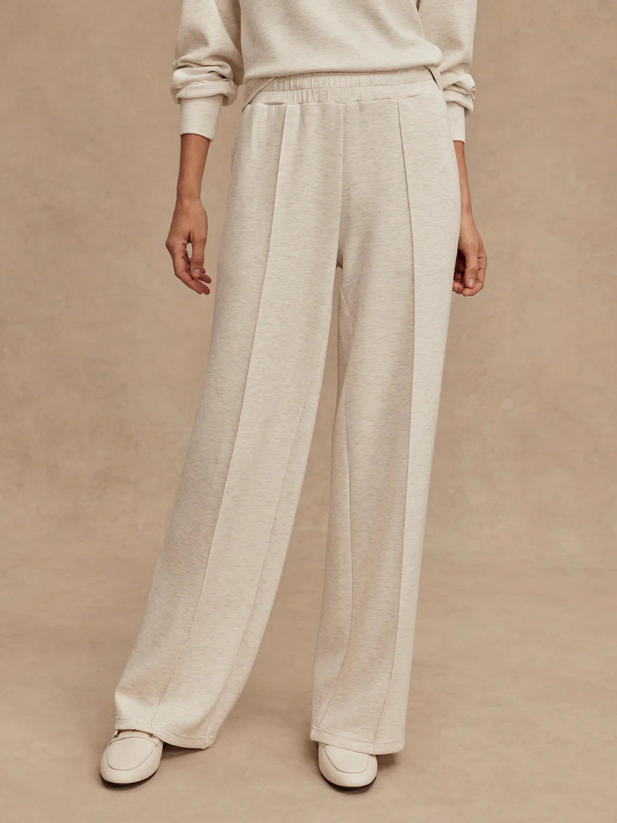 Varley The Wide Leg Pant 30-Ivory Marl