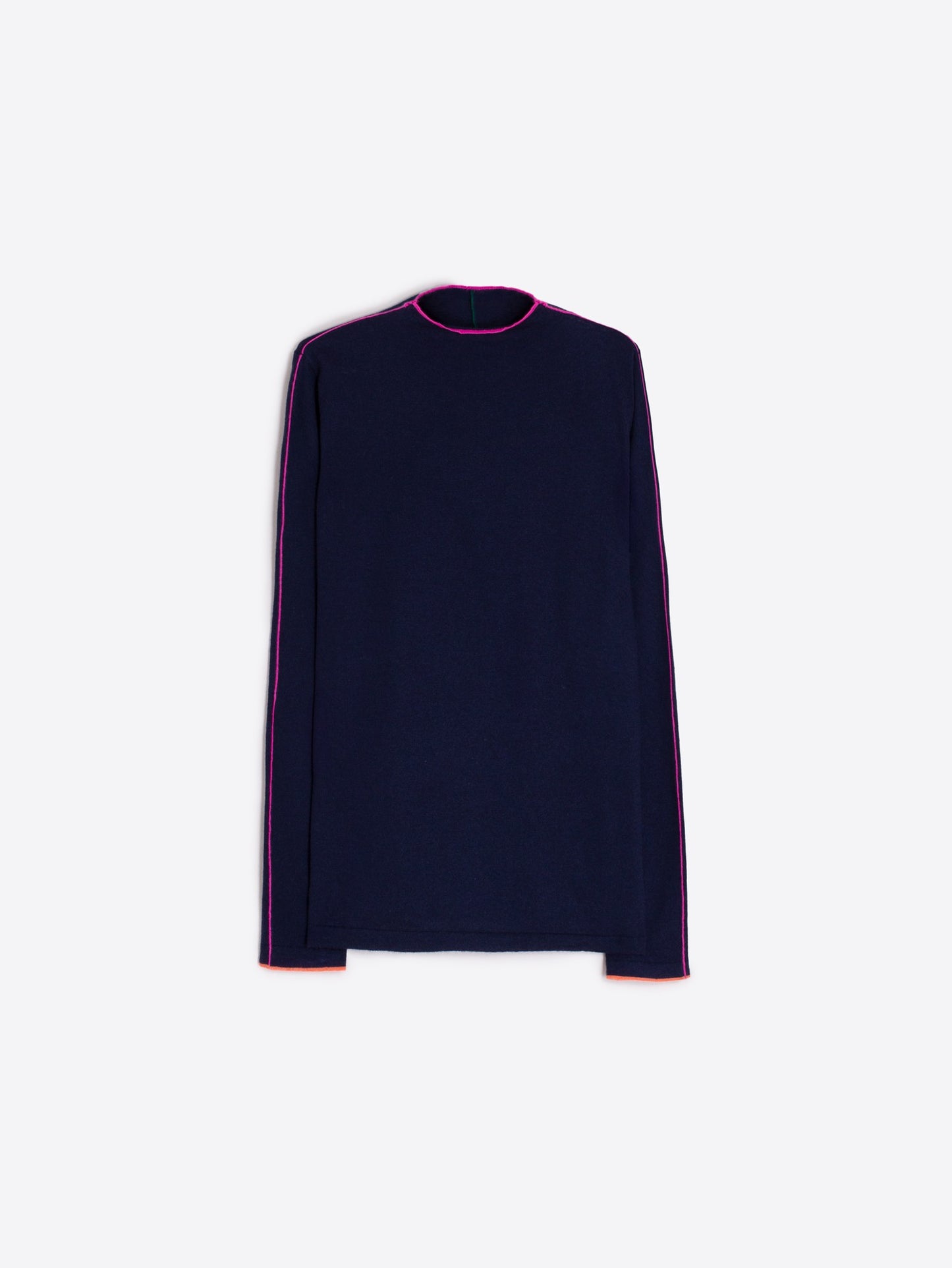 Vilagallo Sweater With Piping Trim-Navy