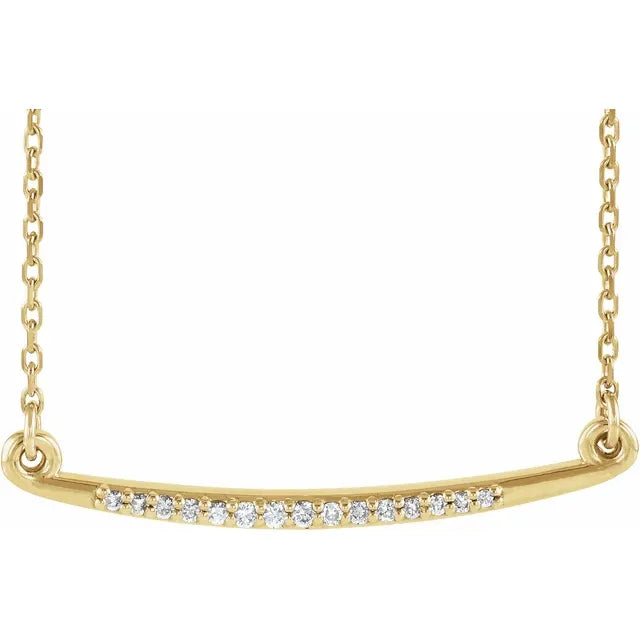 Stuller 14kY gold curved diamond necklace