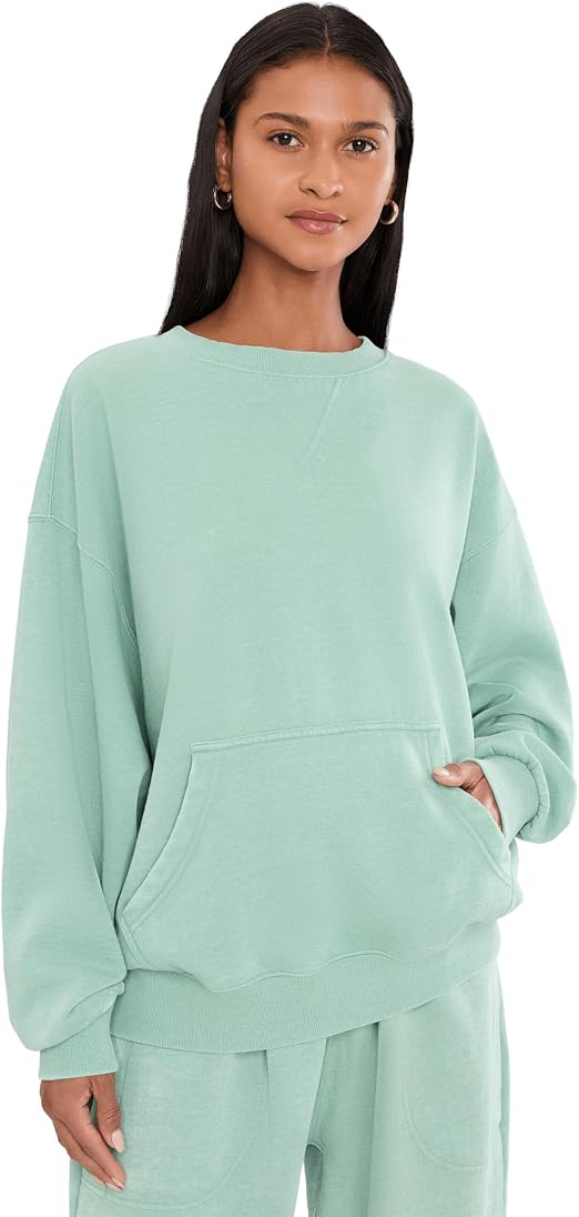 Free People Slow It Down Pullover-Aqua