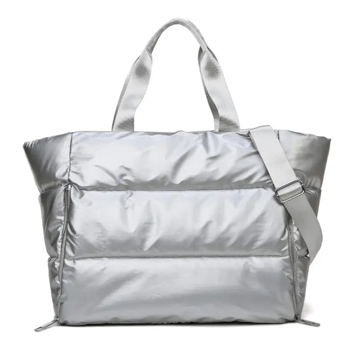 Pearlescent Multi-Functional Minimalist Gym Travel Bag-Silver