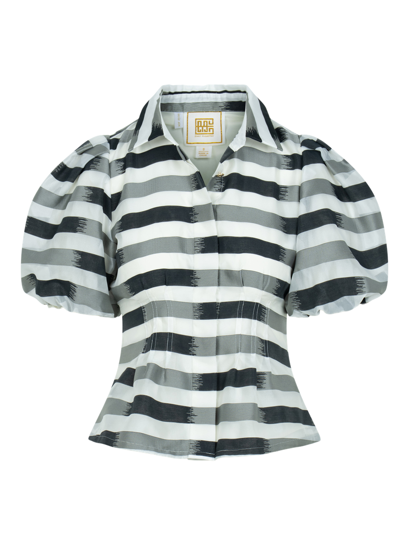 Emily McCarthy Britt Top-Truffle Stripe
