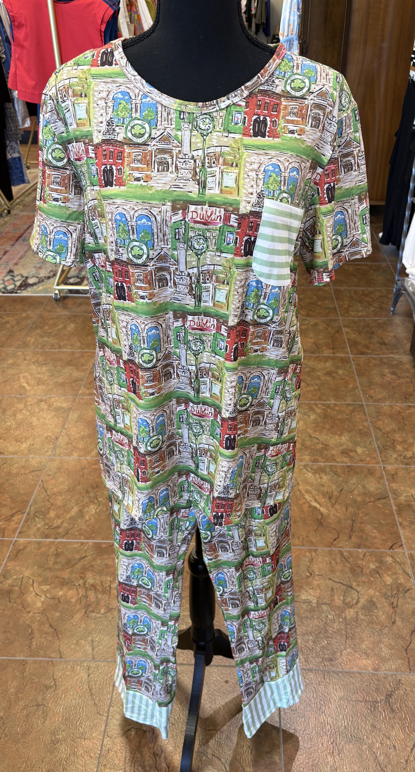 Mandi Paris Designs Long PJ's-Dublin Print