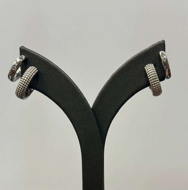 Gabriel 925 Sterling Silver Bujukan White Sapphire Snuggies Earrings