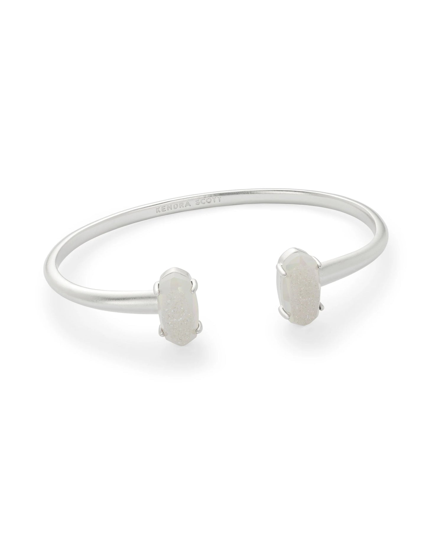 Kendra Scott Edie Rhodium/Iridescent Drusy Cuff Bracelet