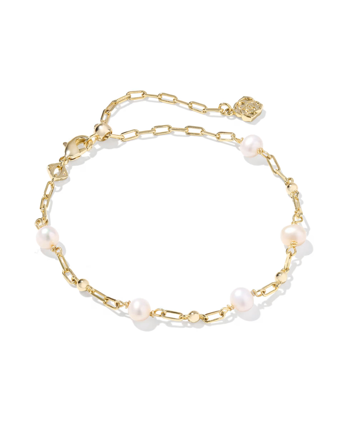 Kendra Scott Ashton Delicate Chain Bracelet-Gold/Freshwater Cultured Pearl