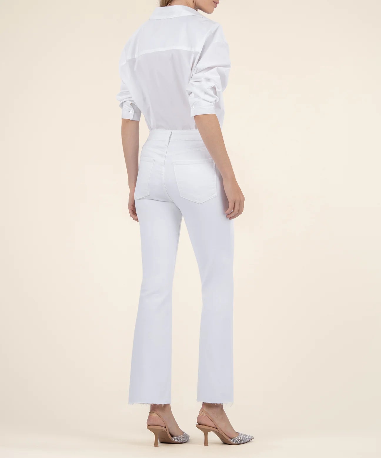 Kut From The Kloth Kelsey High Rise Ankle Flares-White