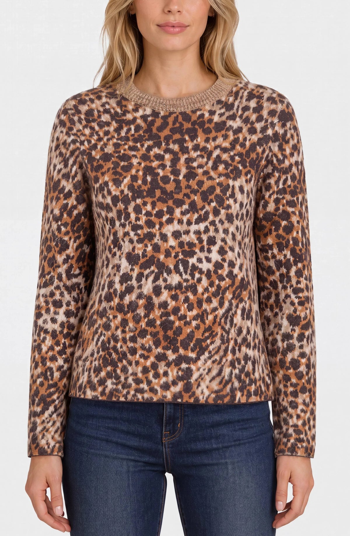 Liverpool Long Sleeve Crew Neck Sweater-leopard