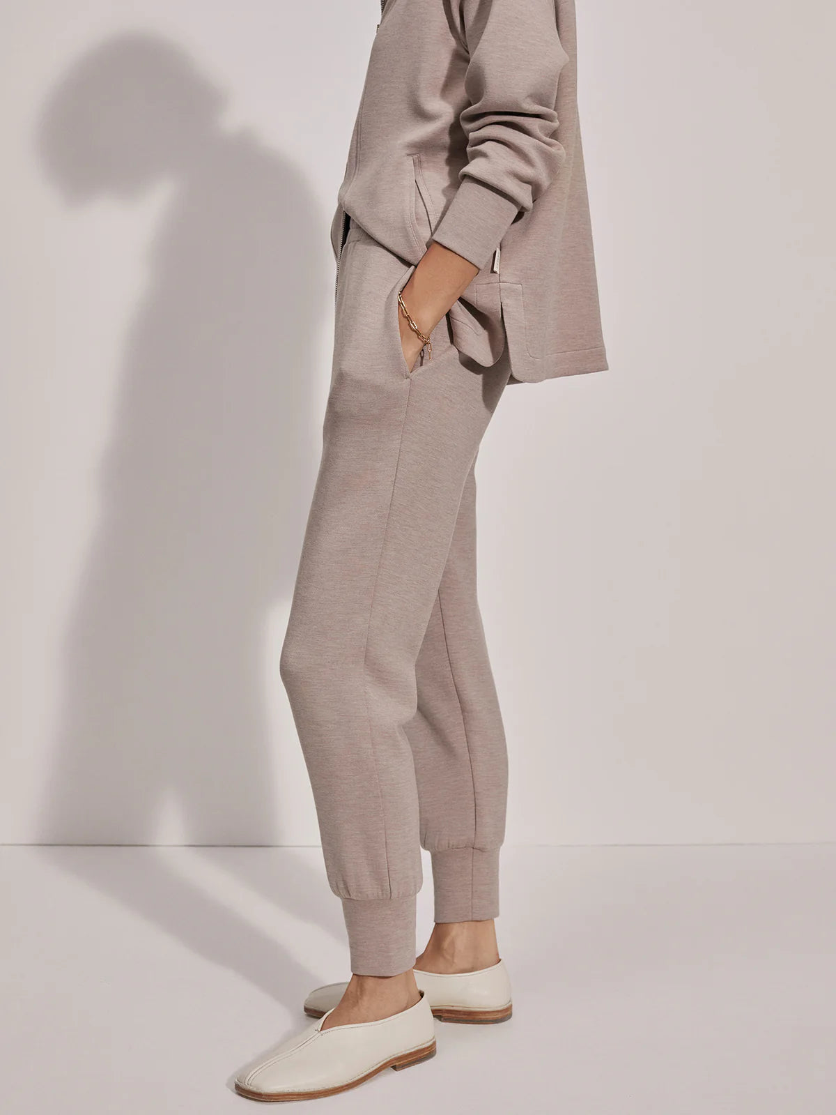 Varley The Slim Cuff Pant 25-Taupe Marl
