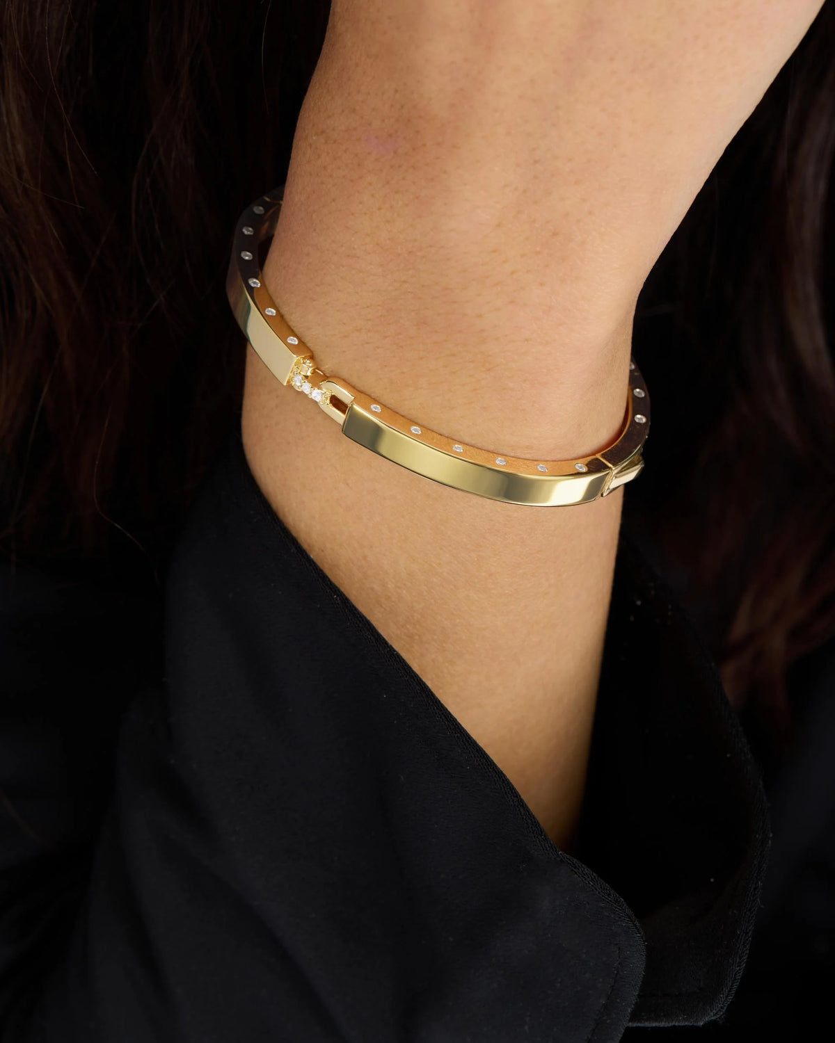 Melinda Maria Ashley 6mm Lock Cuff-Gold/White