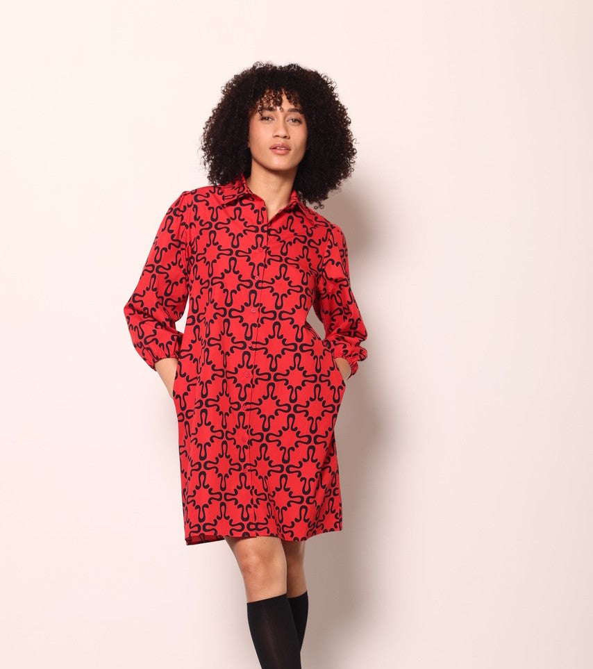 Maude Vivante Ava Dress-Dawgs Print