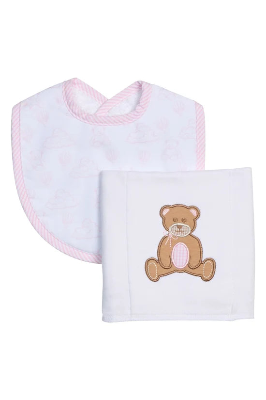 3 Marthas Teddy Bear Basic Bib & Burp Boxed Set