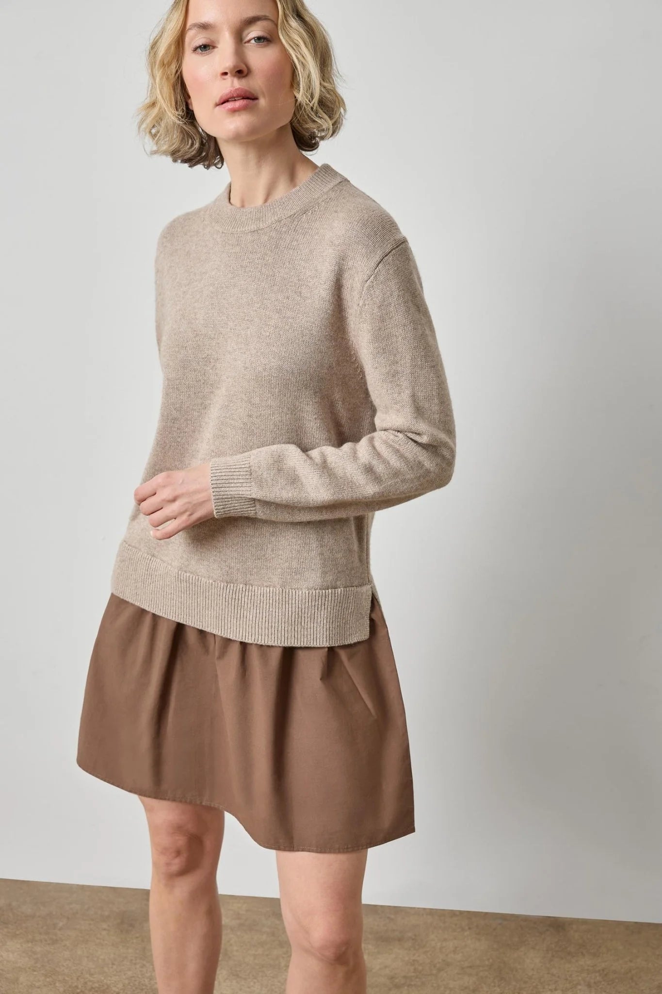 Lilla P Short Combo Sweater Dress-Birch