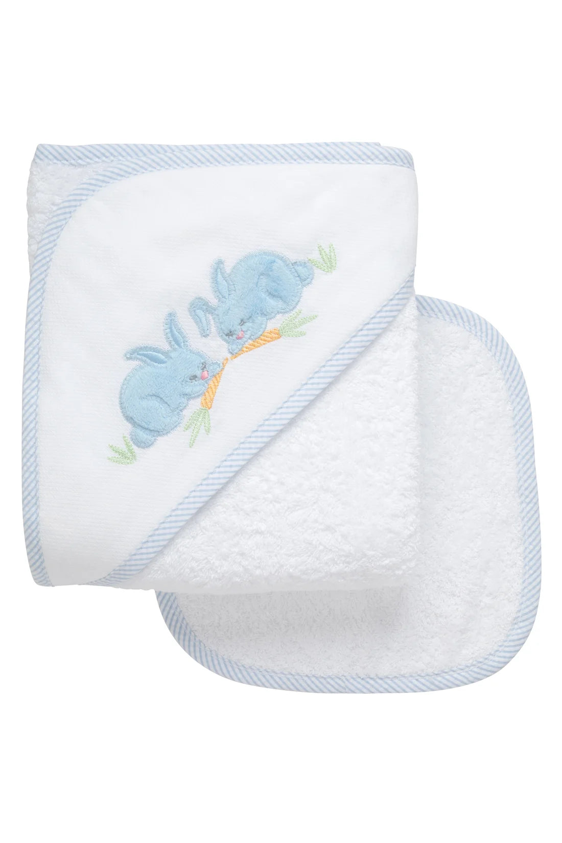 3 Marthas Bunny Baby Hooded Towel & Washcloth Set