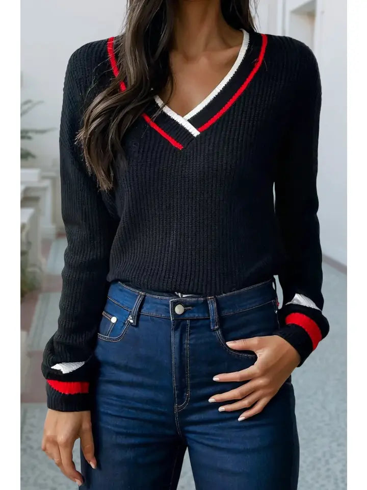 Aapparella V-Neck Sweater-Black