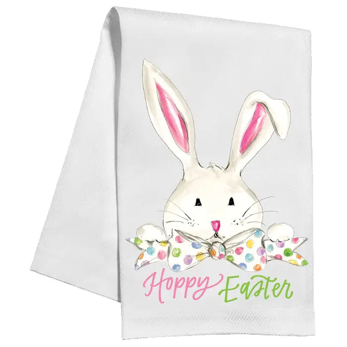 RoseanneBeck Happy Easter Bunny in Bow Tie Kitchen Towel