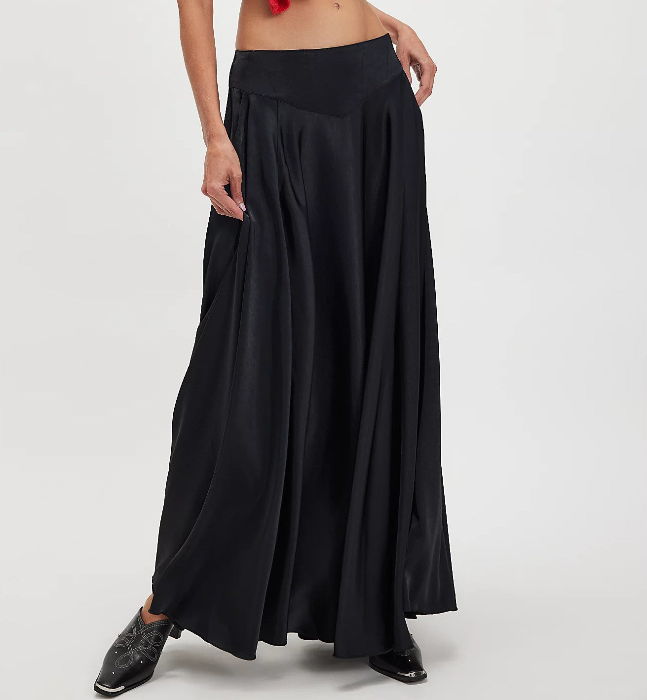 Free People Chilco Maxi Skirt-Black