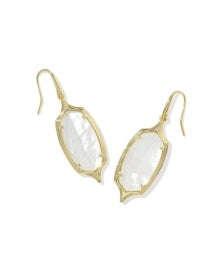 Kendra Scott Dani Stepped Frame Drop Earrings-Gold/Ivory Mother of Pearl