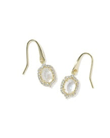 Kendra Scott Daphne Frame Drop Earrings-Gold/Ivory Mother of Pearl
