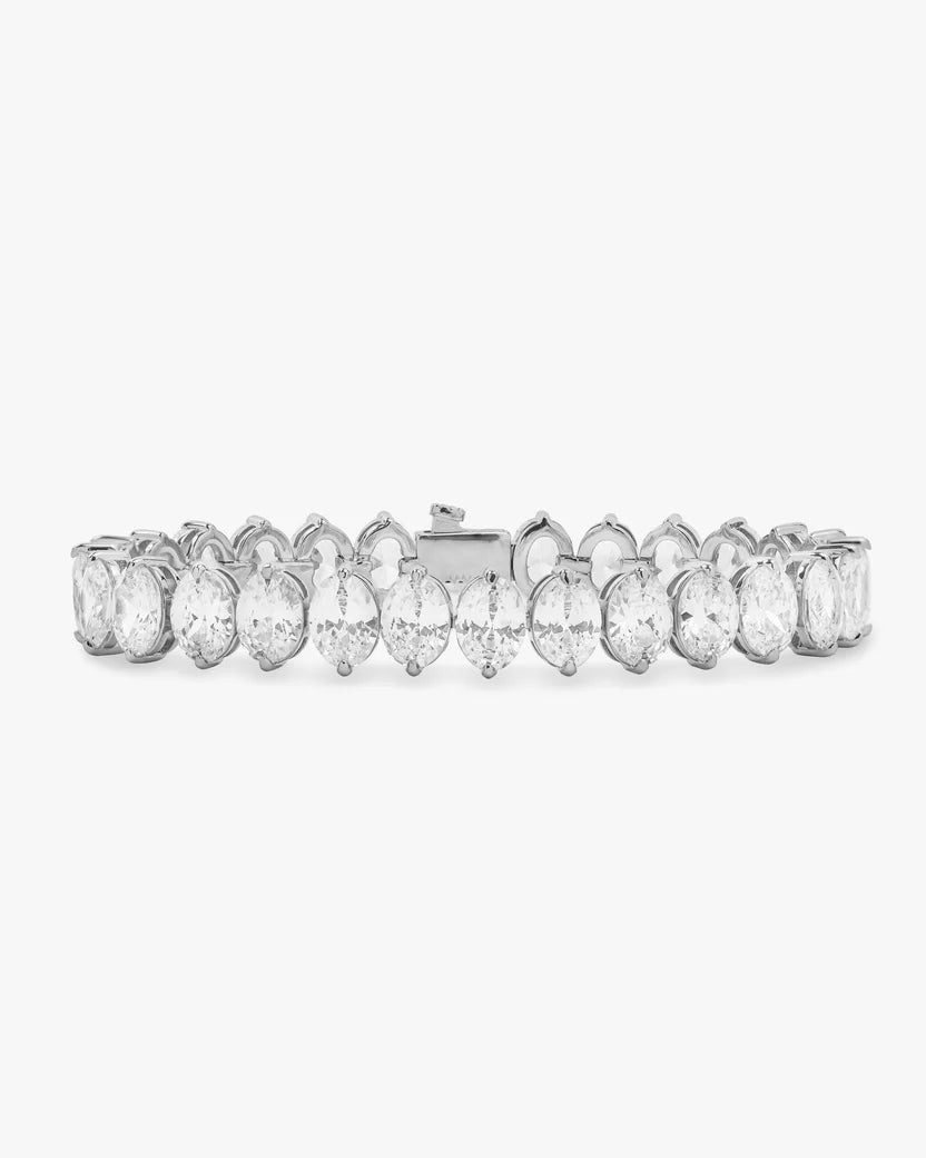 Melinda Maria Hello Gorgeous Tennis Bracelet-Silver/White