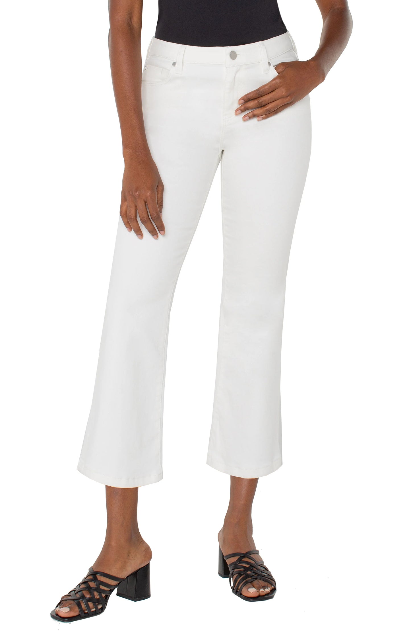 Liverpool Hannah Crop Flare-White