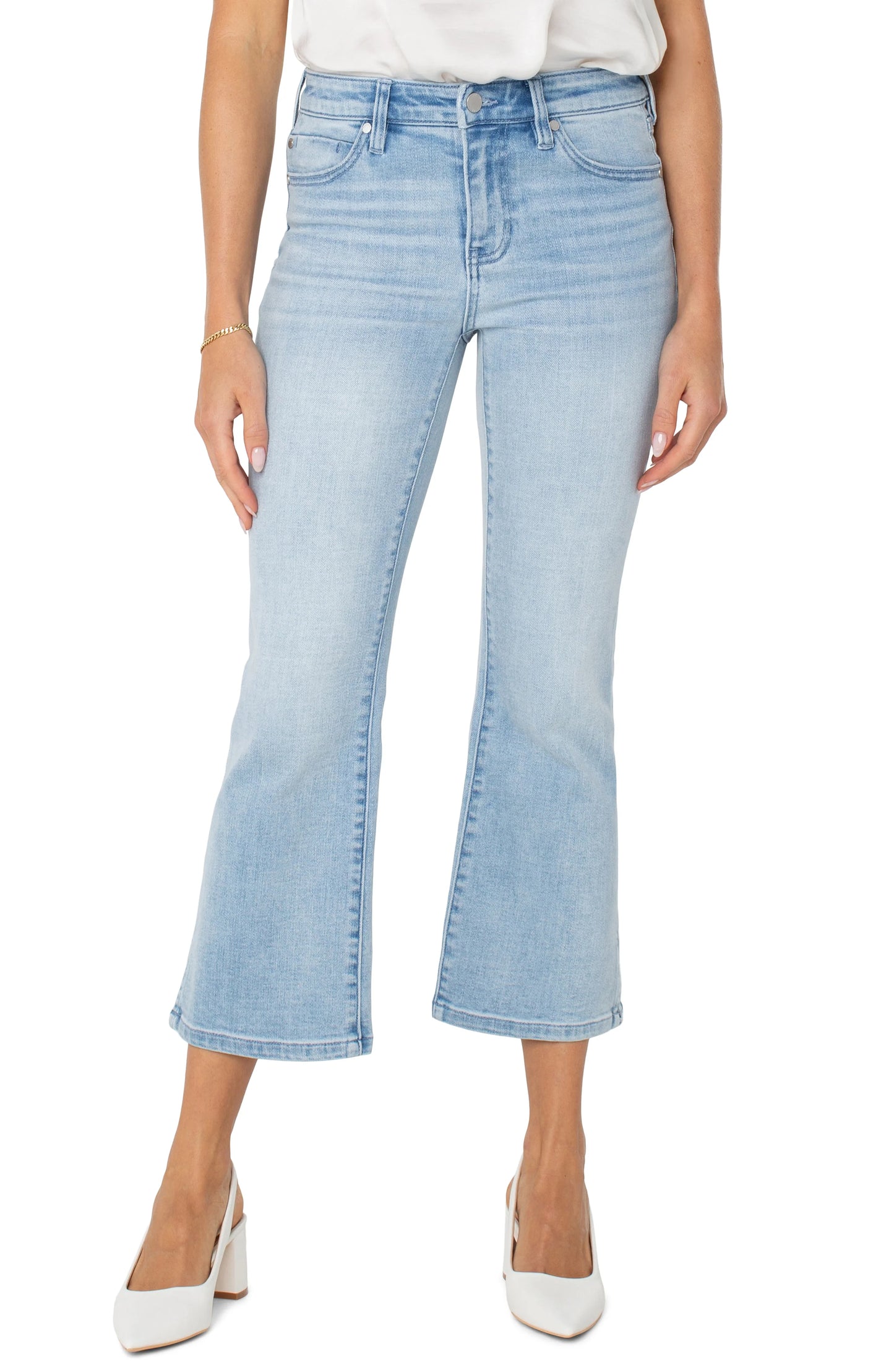 Liverpool Hannah Crop Flare with Slit Hem- Clarkdale