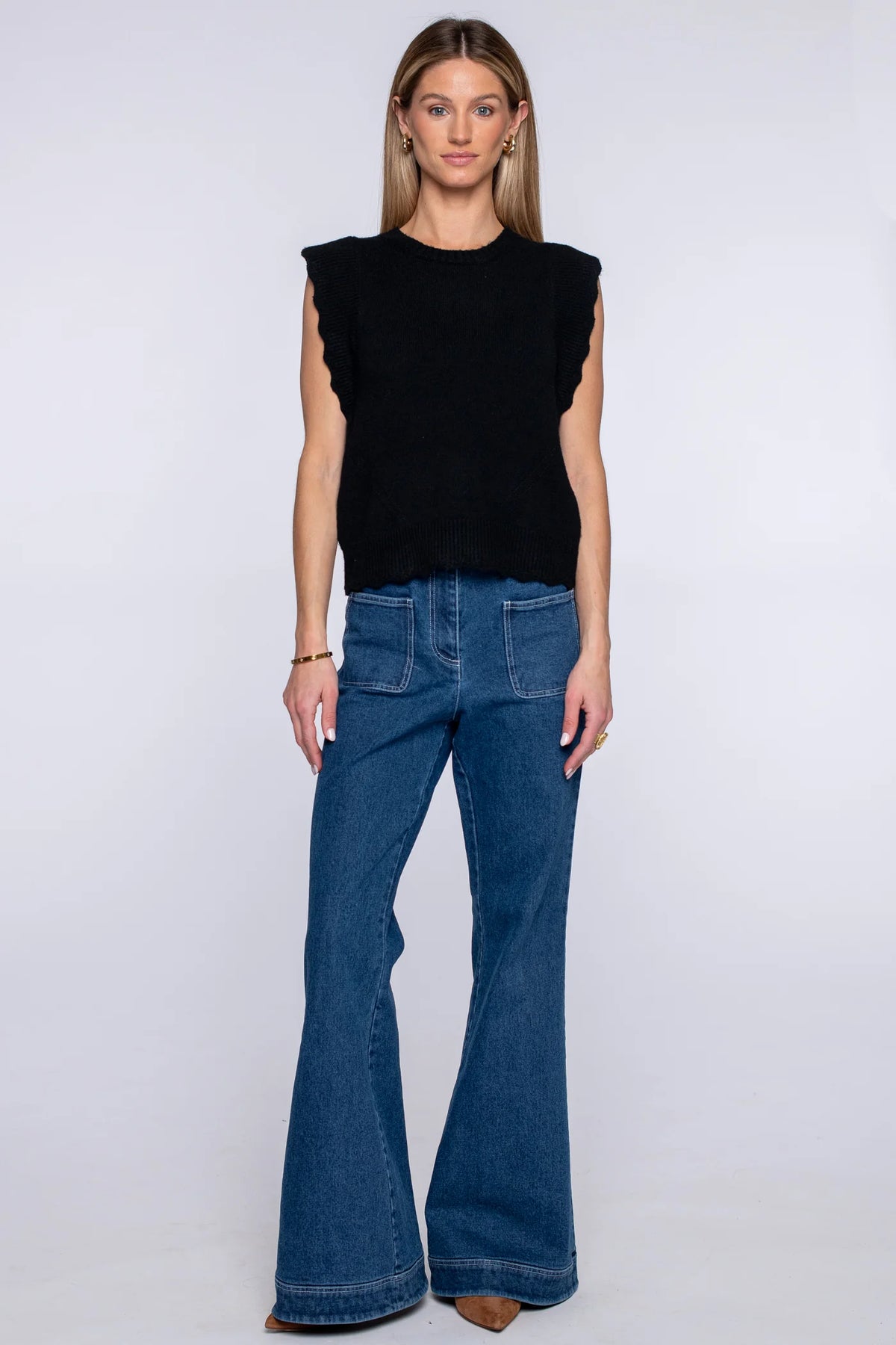 Elizabeth James Heather Convertible Sweater-Onyx