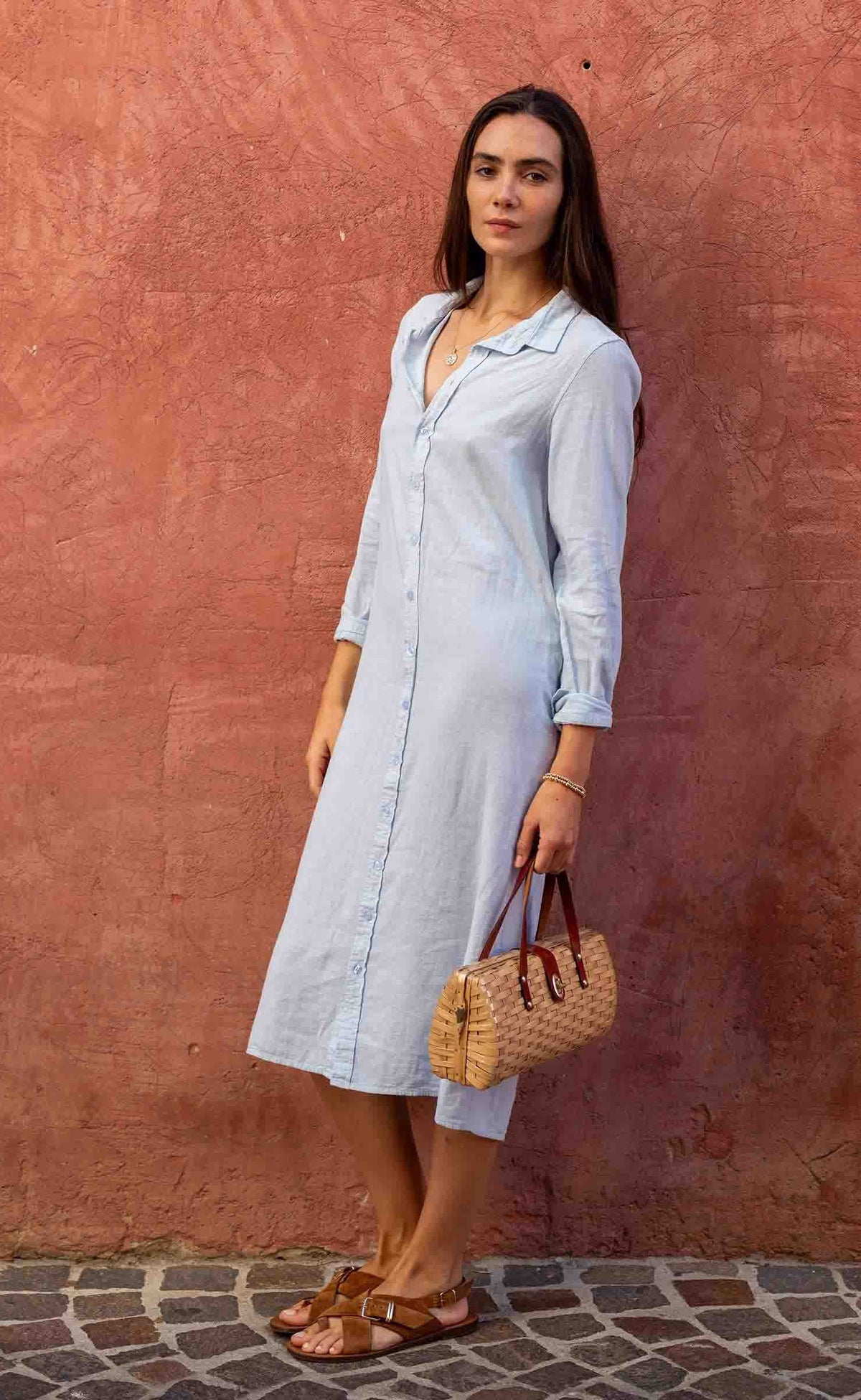 Mersea Hermosa Shirt Dress-Pale Iris