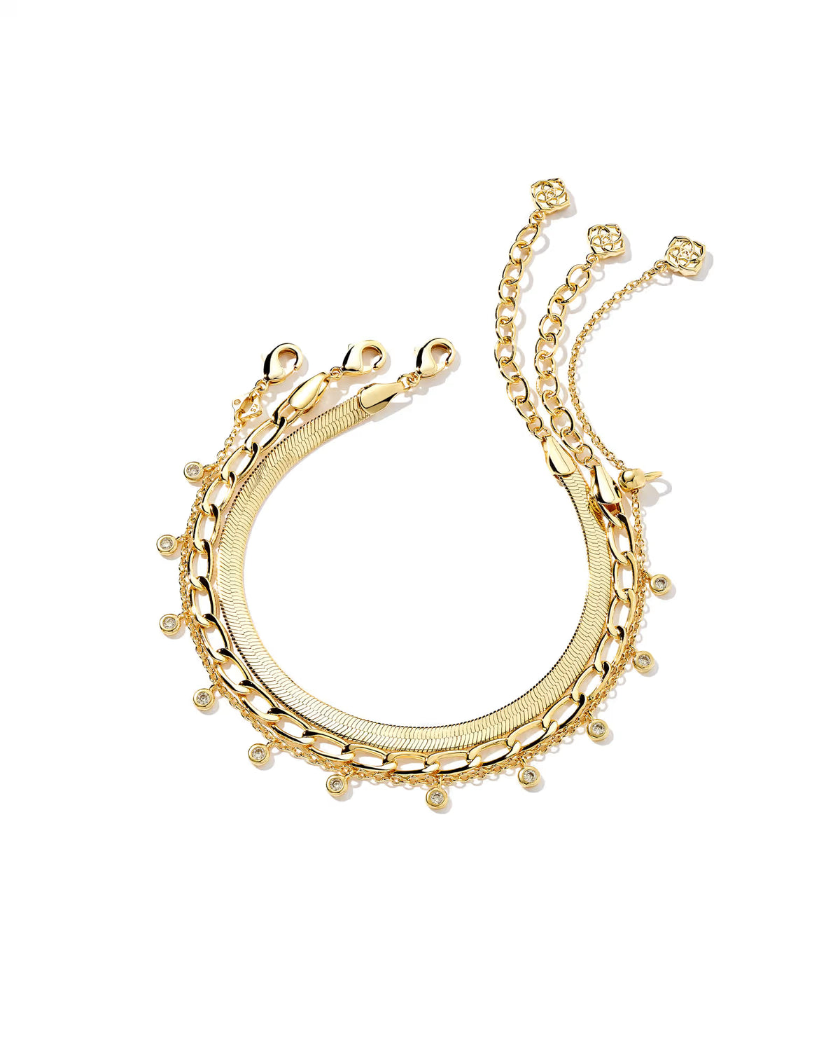 Kendra Scott Kassie Set of 3 Chain Bracelets-Gold