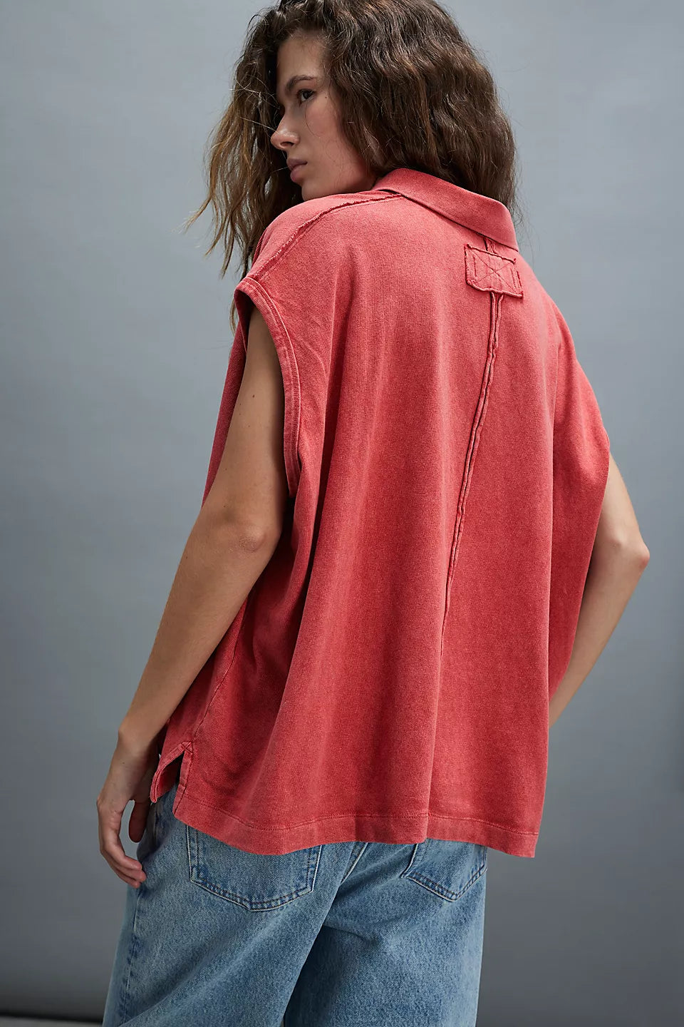 Free People Keep On Polo-Firey Red