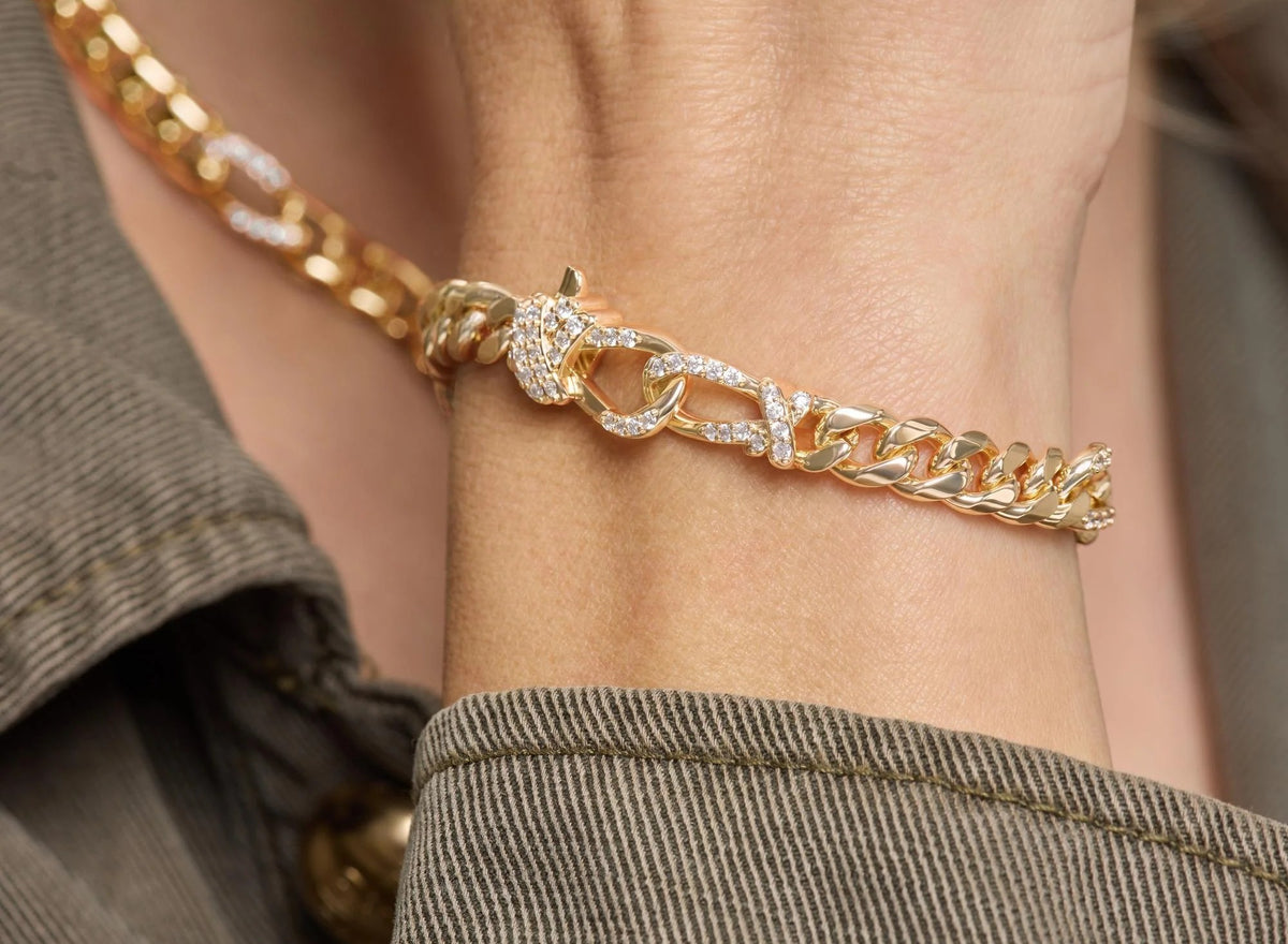 Melinda Maria Knot Figaro Chain Bracelet-7.5"