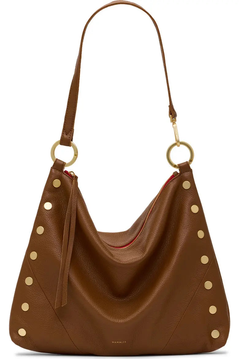 Hammitt Kyle Large Mahogany/Brushed Gold Red Zip