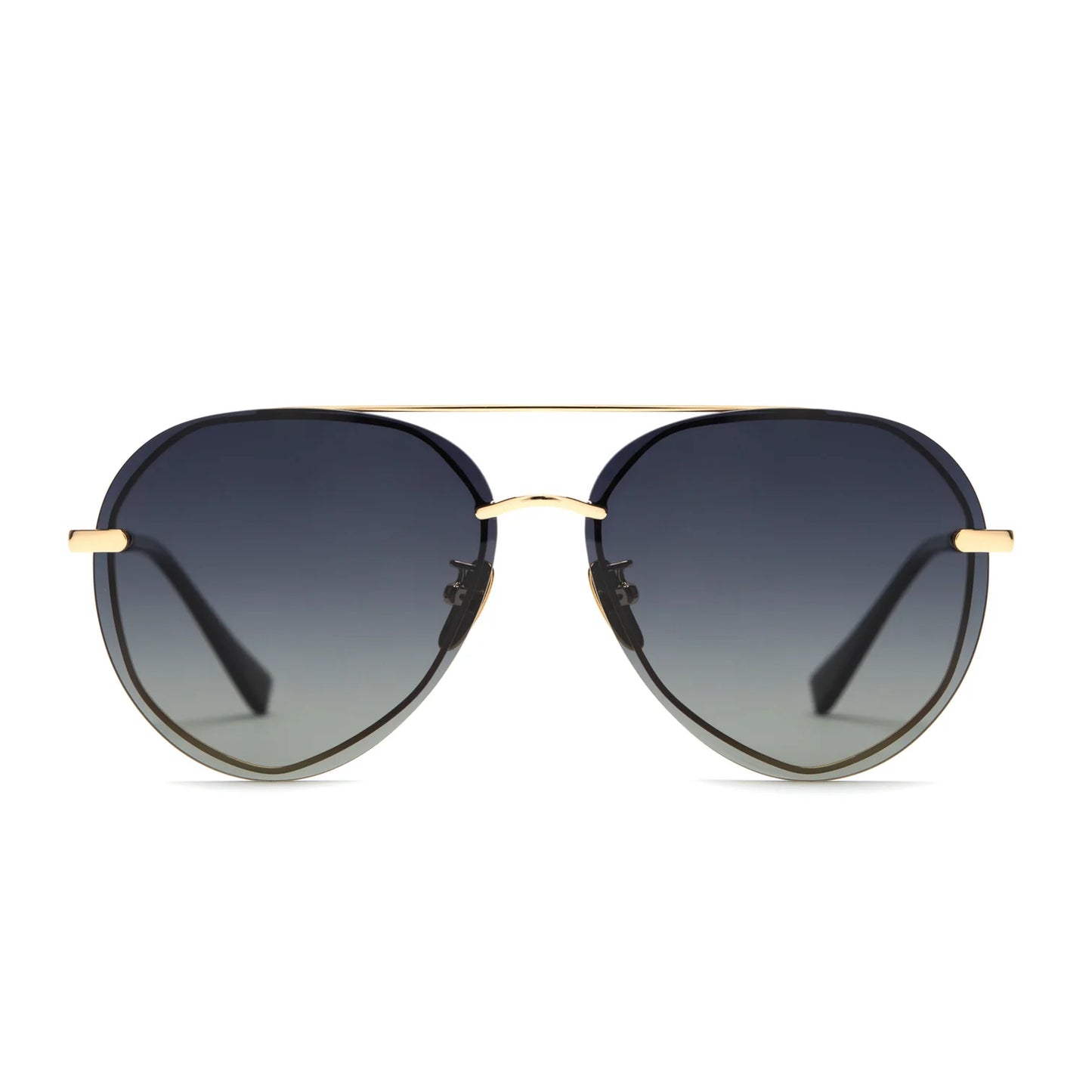 Diff Lenox Sunglasses-Gold,Black & Grey Gradient