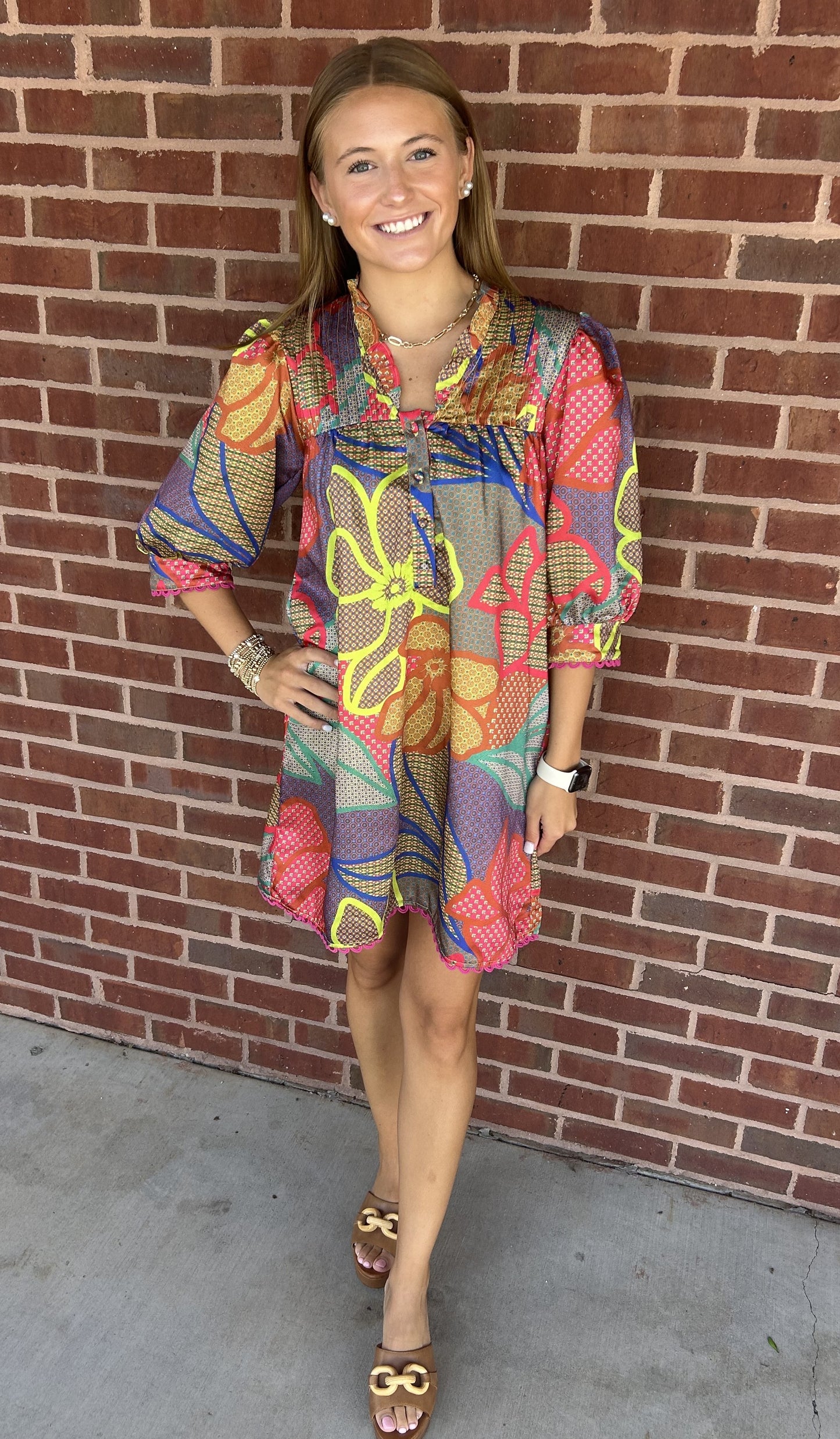 Alden Adair Lori Dress-Geo Floral