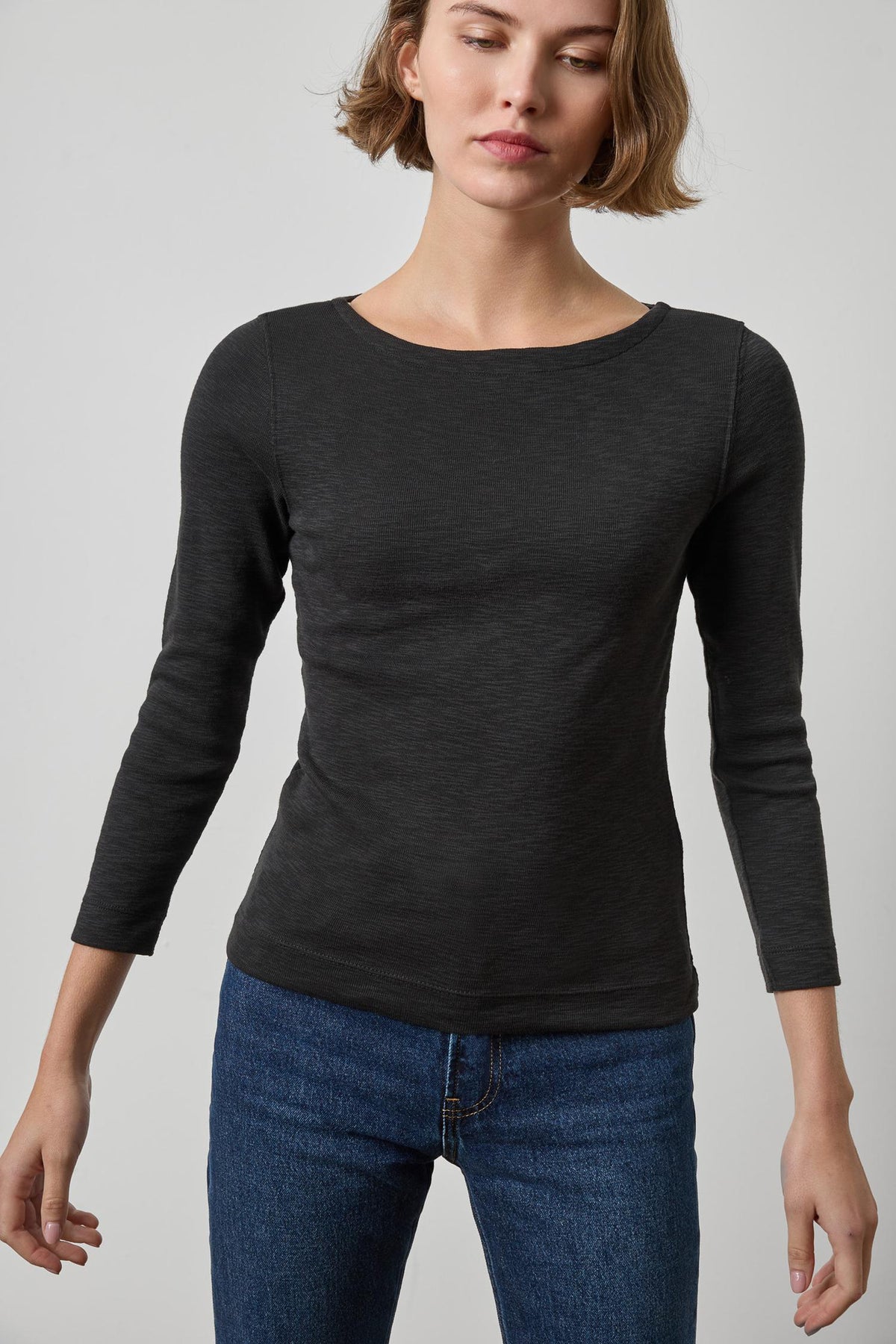 Lilla P 3/4 Sleeve French Tee-Black
