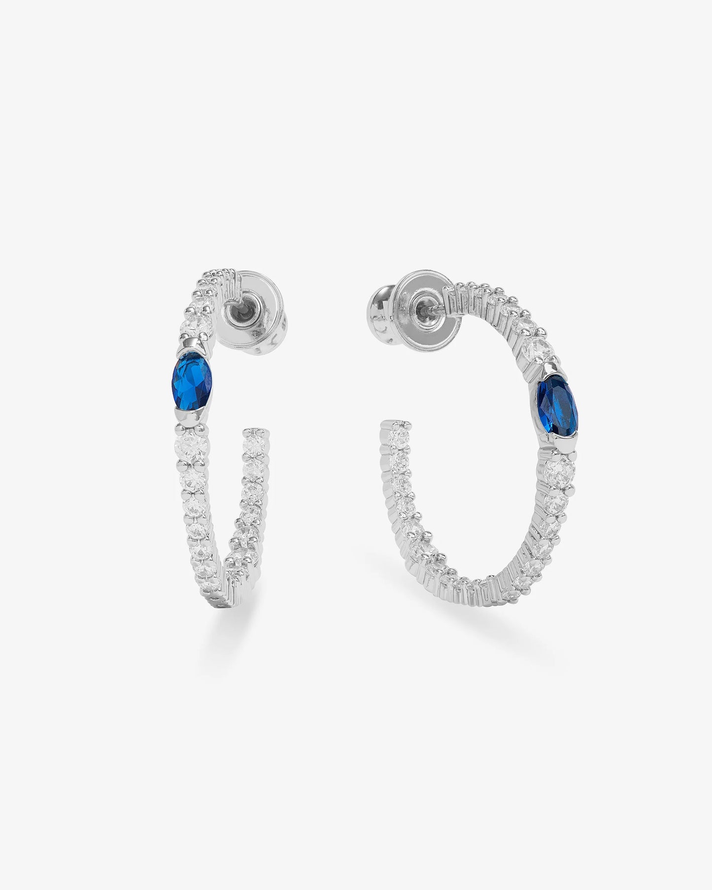Melinda Maria Maven Hoops 1"-Sapphire