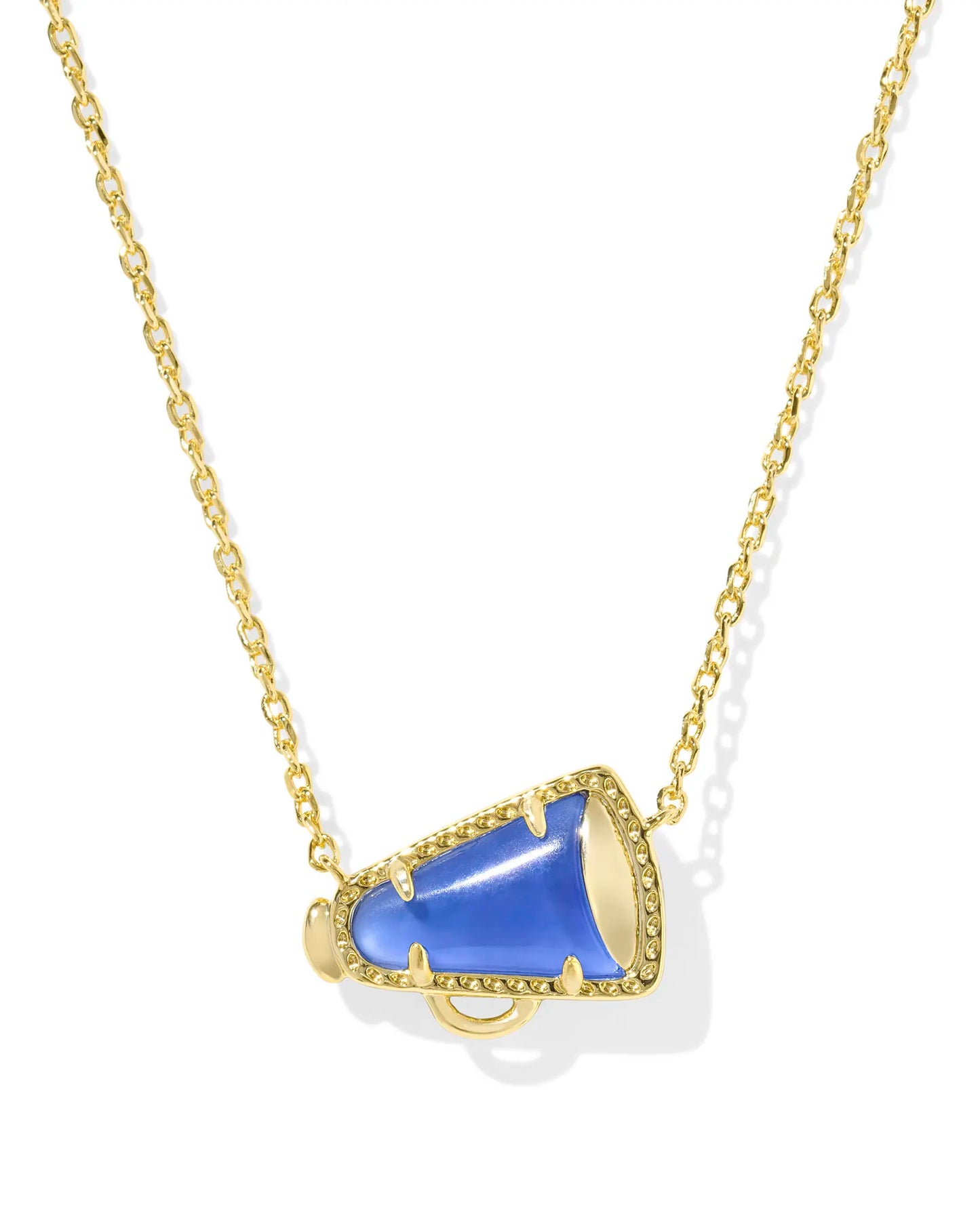 Kendra Scott Cheer Megaphone Necklace Gold/Cobalt