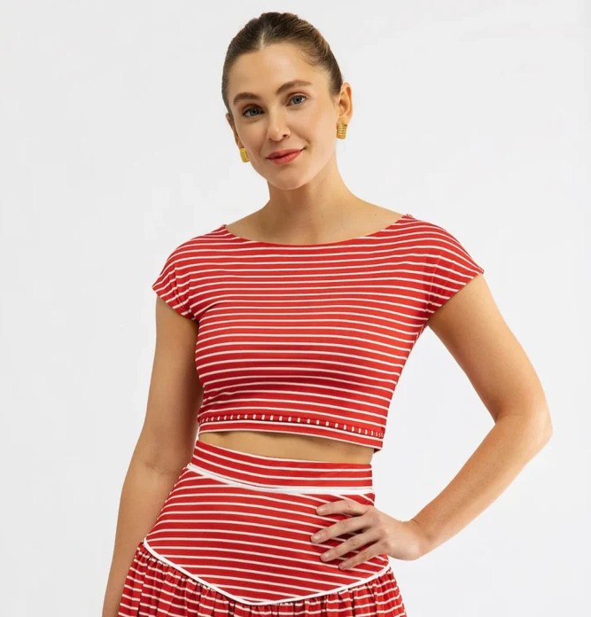 Smith & Quinn Mina Top- Strawberry Stripe