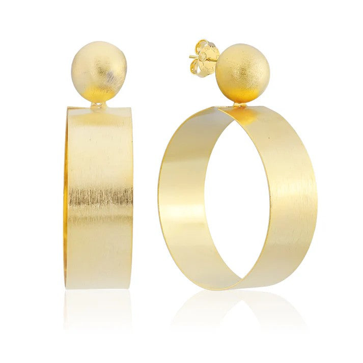 Shelia Fajl Mini Elizzie Earrings-Brushed Gold