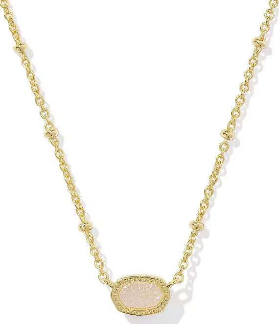 Kendra Scott Mini Elisa Satellite Pendant Necklace Gold/Iridescent Drusy