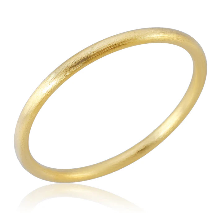 Sheila Fajl Round Bangle-Brushed Gold
