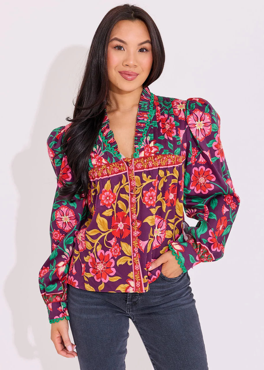 Alden Adair Oliver Top-Medieval Floral