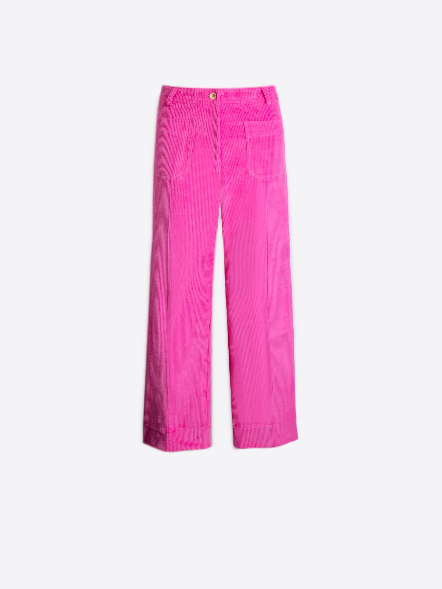 Vilagallo Corduroy Trousers With Front Pockets-Fuchsia