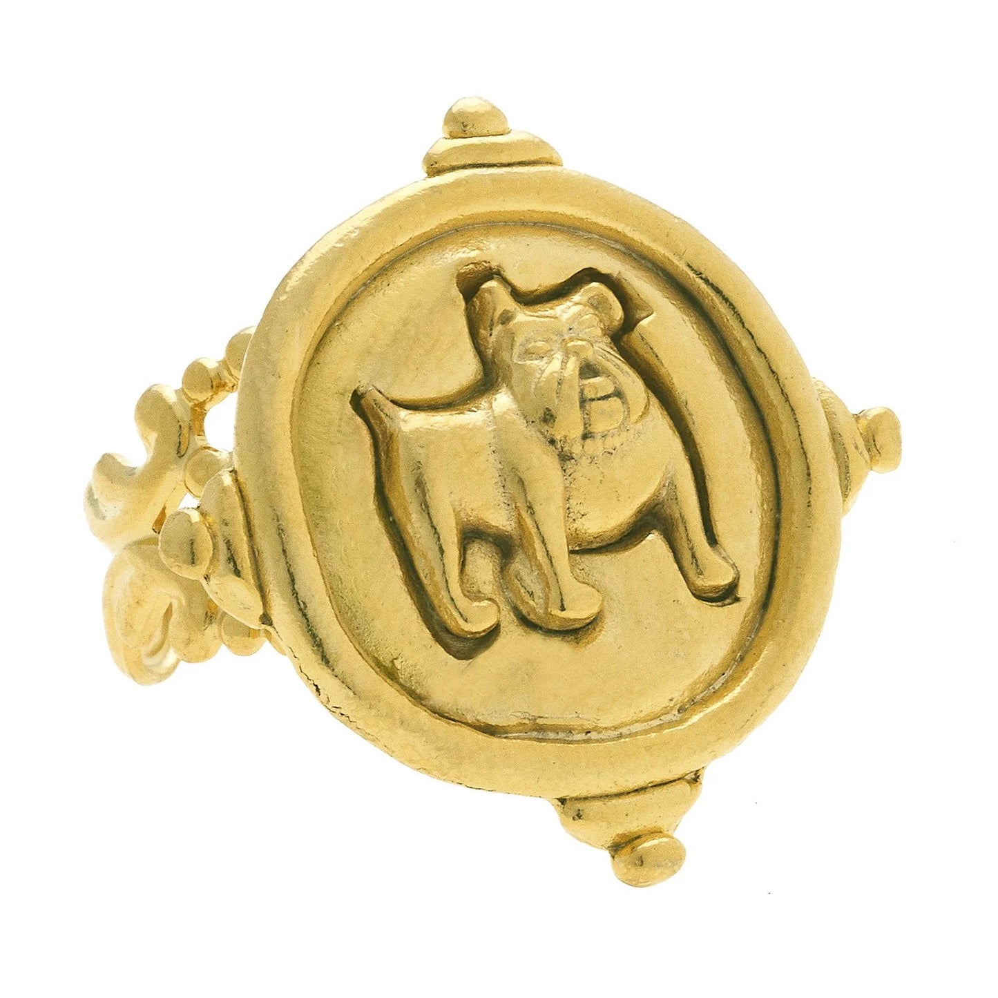 Susan Shaw Bulldog Ring-Gold
