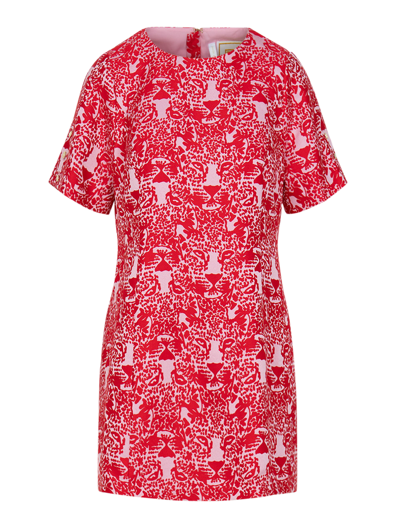 Emily McCarthy Royal Shift Dress-Cheeky Cheetah