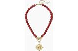 Susan Shaw Bulldog Necklace-Red Coral