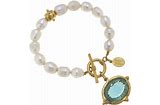 Susan Shaw Venetian Glass Bee Pearl Bracelet