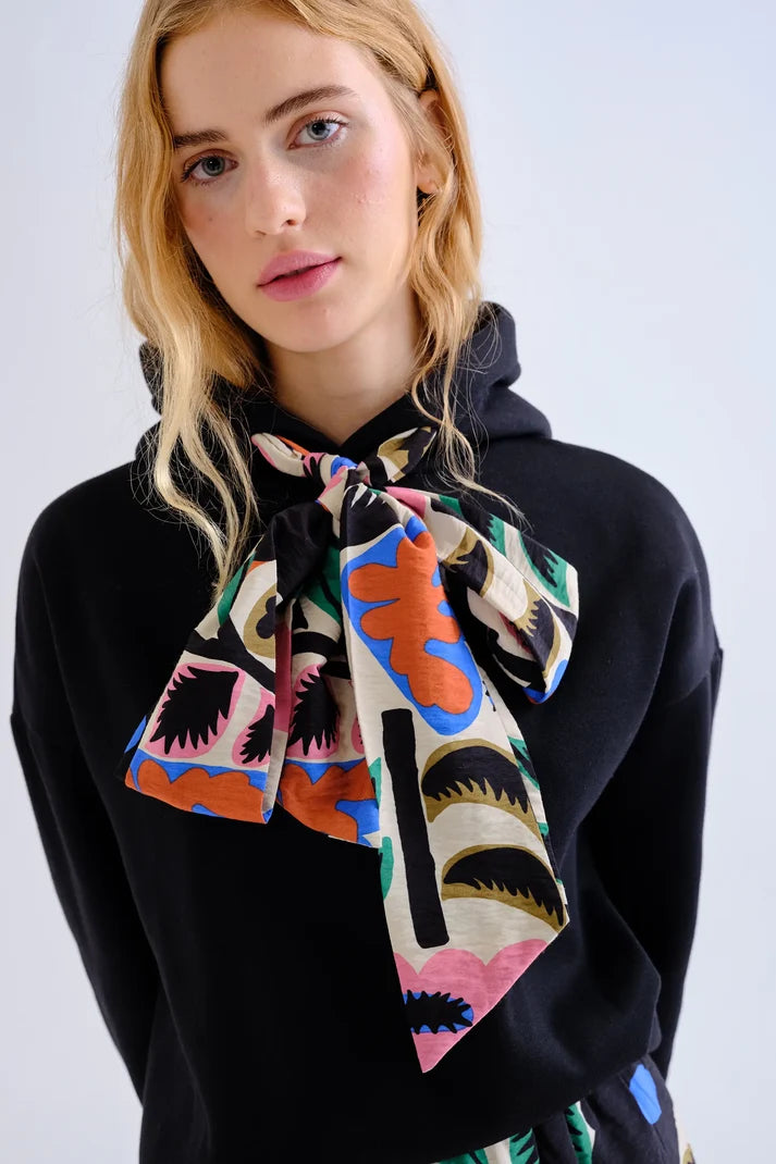 Compania Fantastica Neo Garden Sweatshirt with Printed Tie-Black