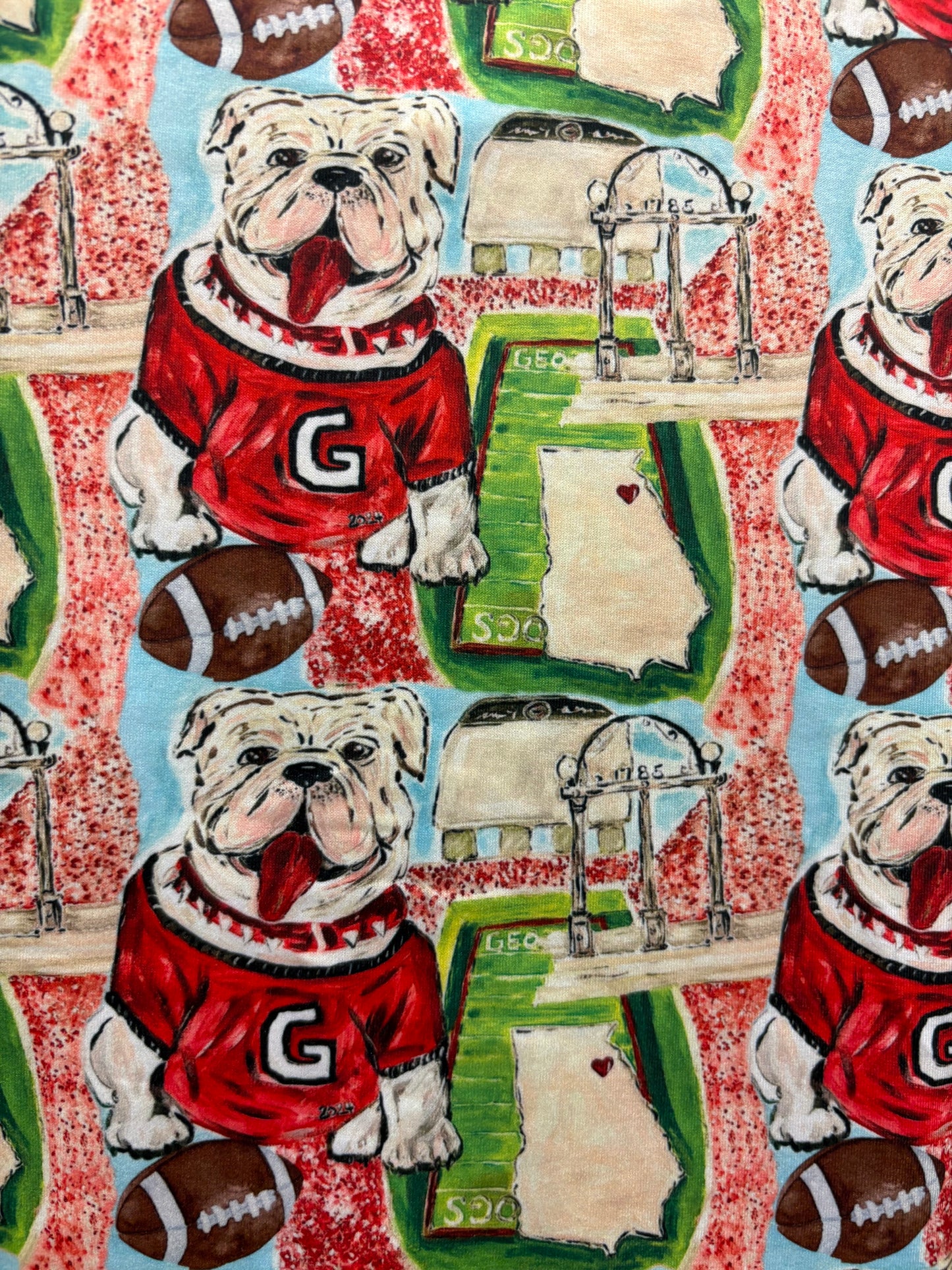 Mandi Paris Designs Short PJ's-GA Bulldogs Print